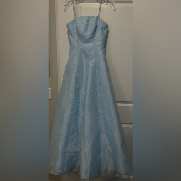 Blue dress with sliver glitter detailing! - Picture 6 of 11